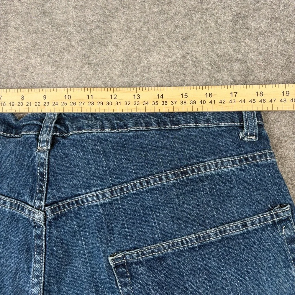 Denim‎ Jorts Mens 42 Dark Wash Baggy Star Button Y2K Skate Shorts Wide Leg Surf
